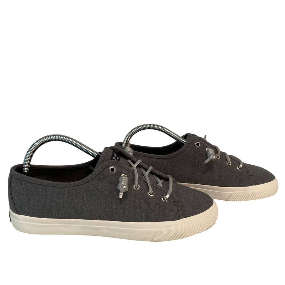 Sperry Women's 9.5 Gray Wool Canvas Sneakers – Classic Comfort, Nautical‎ Style